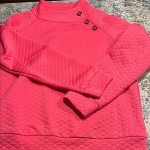 SHEIN Pink Quilted Sweatshirt with Textured Design